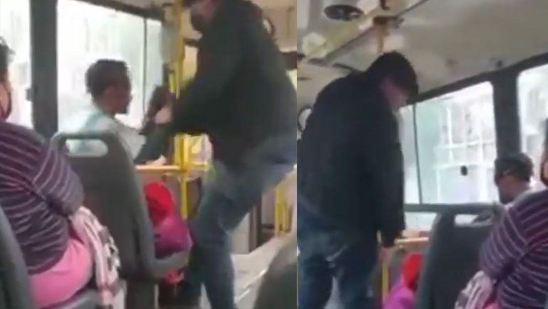 Subió sin barbijo al colectivo y lo bajaron a los empujones