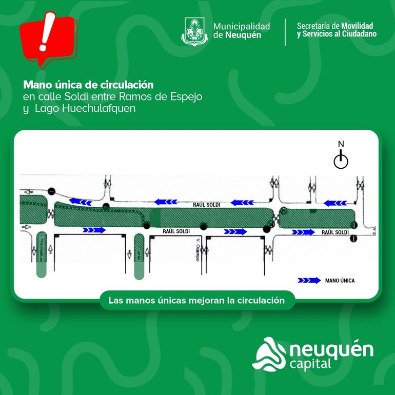 Desde la Municipalidad informaron cómo será la circulación por la calle Soldi. Desde la Municipalidad informaron cómo será la circulación por la calle Soldi.