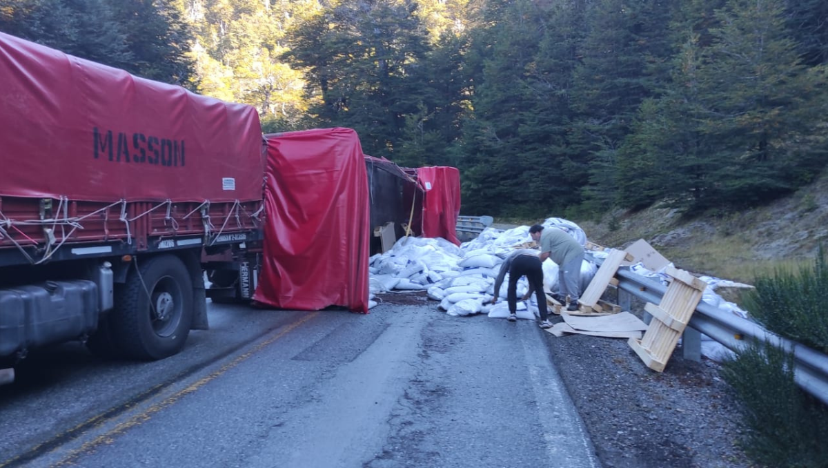 Un camión volcó de camino al paso Cardenal Samoré
