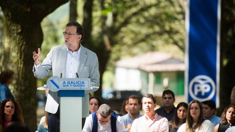 Rajoy presidió ayer un acto del Partido Popular en la región de Galicia.
