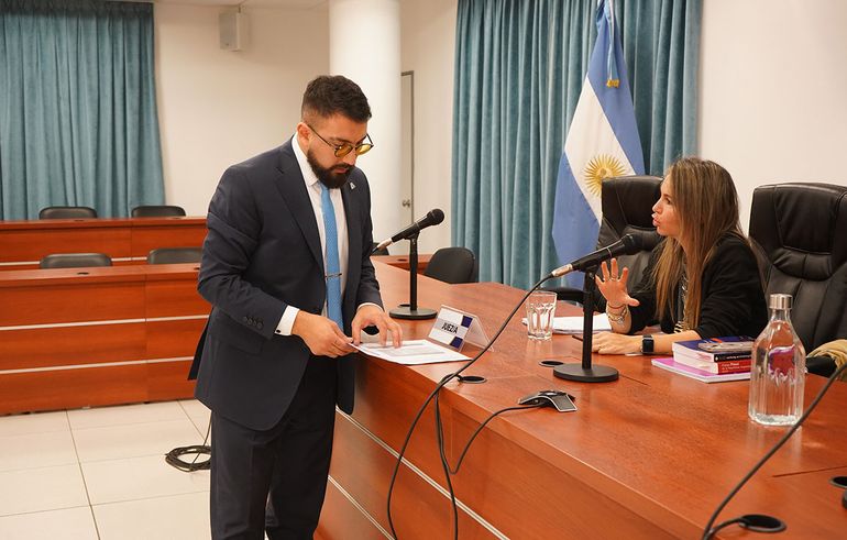 El fiscal del caso Juan Manuel Narváez y la jueza Estefanía Sauli. El fiscal del caso Juan Manuel Narváez y la jueza Estefanía Sauli.