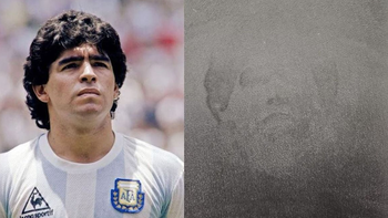 Apareció la cara de Maradona en un kiosco de Recoleta