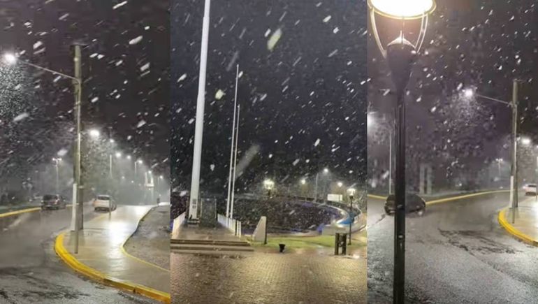 ¡Se cumplió! La nieve llegó este miércoles a Neuquén capital: así sigue el pronóstico