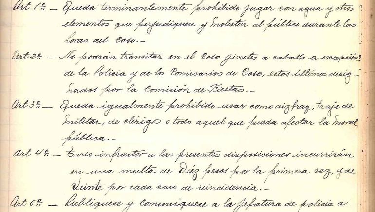 Las prohibiciones del Presidente del Concejo Municipal, Evaristo Santamarina (Archivo Municipal)