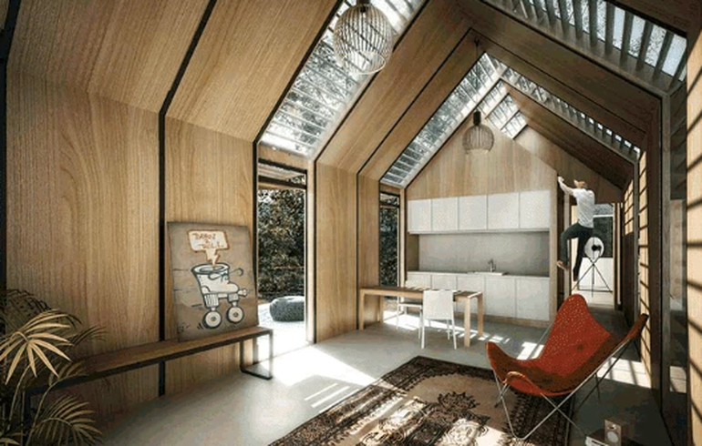 La decoración se realizó con objetos vintage de líneas simples.