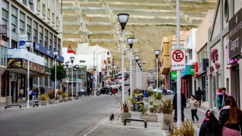 El centro comercial de Comodoro Rivadavia.