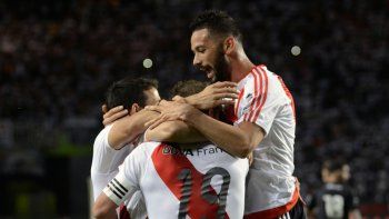 Iván Alonso festeja el gol de River, en el amistoso frente a Olimpia de Paraguay Iván Alonso festeja el gol de River, en el amistoso frente a Olimpia de Paraguay