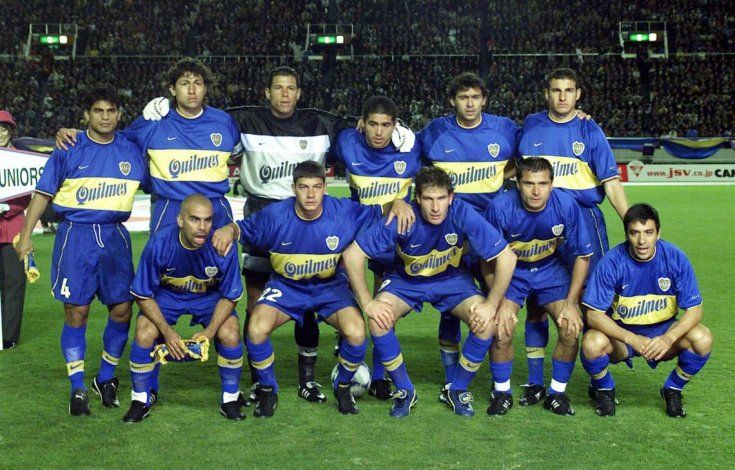 Los once de Boca: Ibarra, Bermúdez, Córdoba, Riquelme, Traverso, Matellán, Serna, Battaglia, Palermo, Delgado y Basualdo.