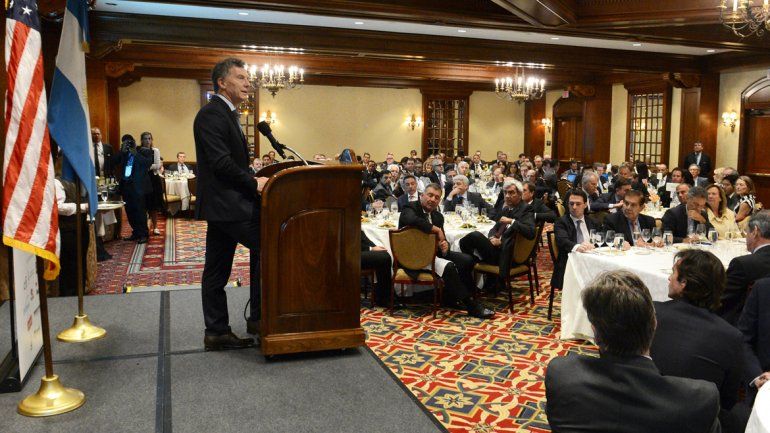 Macri dio un discurso en el hotel The Houstonian