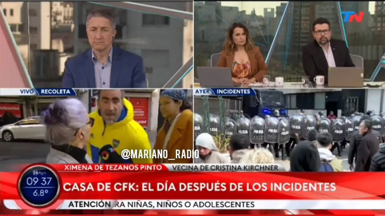 La queja en vivo de la vecina de Cristina: Encima sos de Boca...