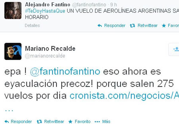 Fuerte cruce entre Fantino y Recalde por Aerolíneas
