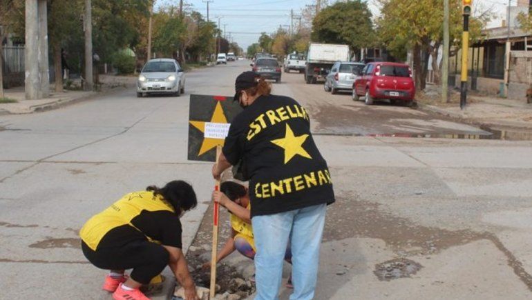 Centenario: Estrellas Amarillas marcó los baches de la ciudad