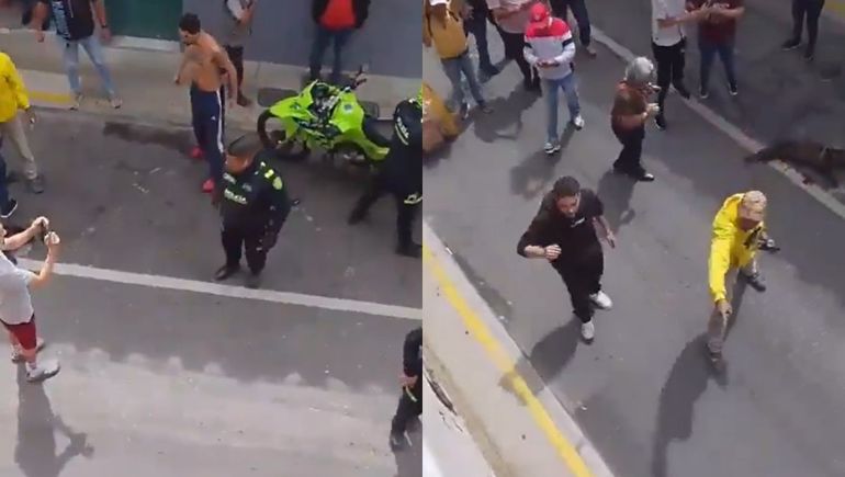 El clima de tensión aumentó alrededor del policía y sus compañeros debieron retirarlo del lugar. El clima de tensión aumentó alrededor del policía y sus compañeros debieron retirarlo del lugar.