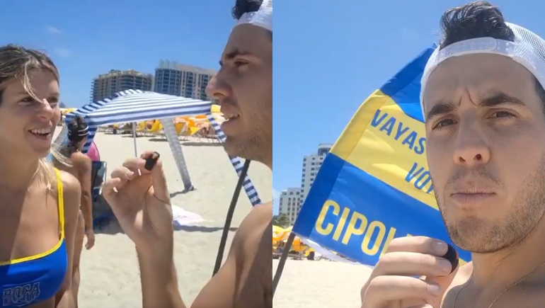 Gonzalo Cardozo sufrió el reto en pleno video de la cipoleña fana de Boca.