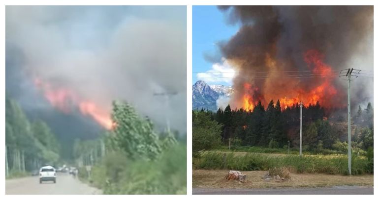 Un incendio forestal de gran magnitud se desató en Villa Lago Epuyén