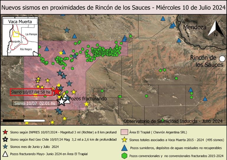 En los primeros 6 meses del 2024 se registraron 48 sismos en la zona de Vaca Muerta. En los primeros 6 meses del 2024 se registraron 48 sismos en la zona de Vaca Muerta.