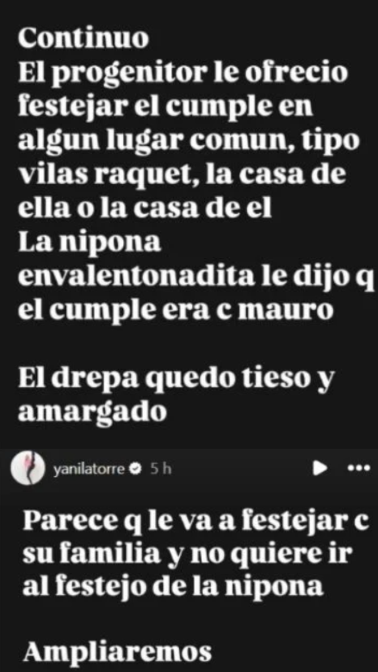 Crecen los problemas entre Benjamín Vicuña y la China Suarez. Historias de Yanina Latorre en Instagram Crecen los problemas entre Benjamín Vicuña y la China Suarez. Historias de Yanina Latorre en Instagram