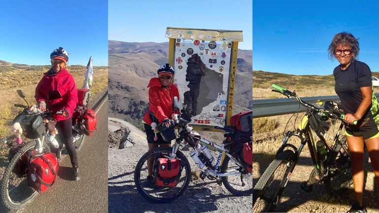 A los 73 años, ya recorrió 25.000 km en su bicicleta la brujita