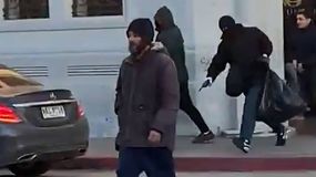 Cuatro delincuentes asaltaron la sucursal del banco estatal Brou de Pando, Uruguay.