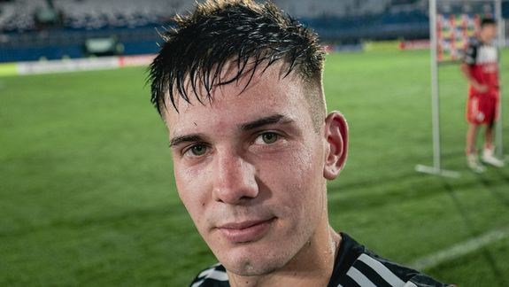 Franco Mastantuono se sacó una selfie después de hacer su primer gol en la Libertadores.&nbsp;