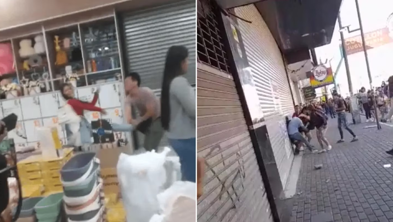 Video: comerciante golpeó a una empleada y los vecinos le saquearon el local