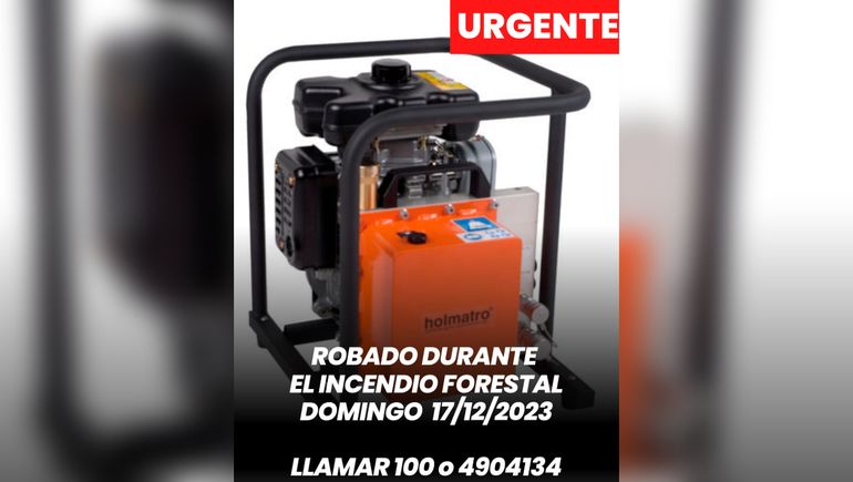 Añelo: bomberos voluntarios sufren el robo de una motobomba de más de $3 millones
