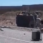 El vuelco fue ocasionado porque el viento desestabilizó a la camioneta. (Foto: Gentileza) | LM Neuquen El vuelco fue ocasionado porque el viento desestabilizó a la camioneta. (Foto: Gentileza)