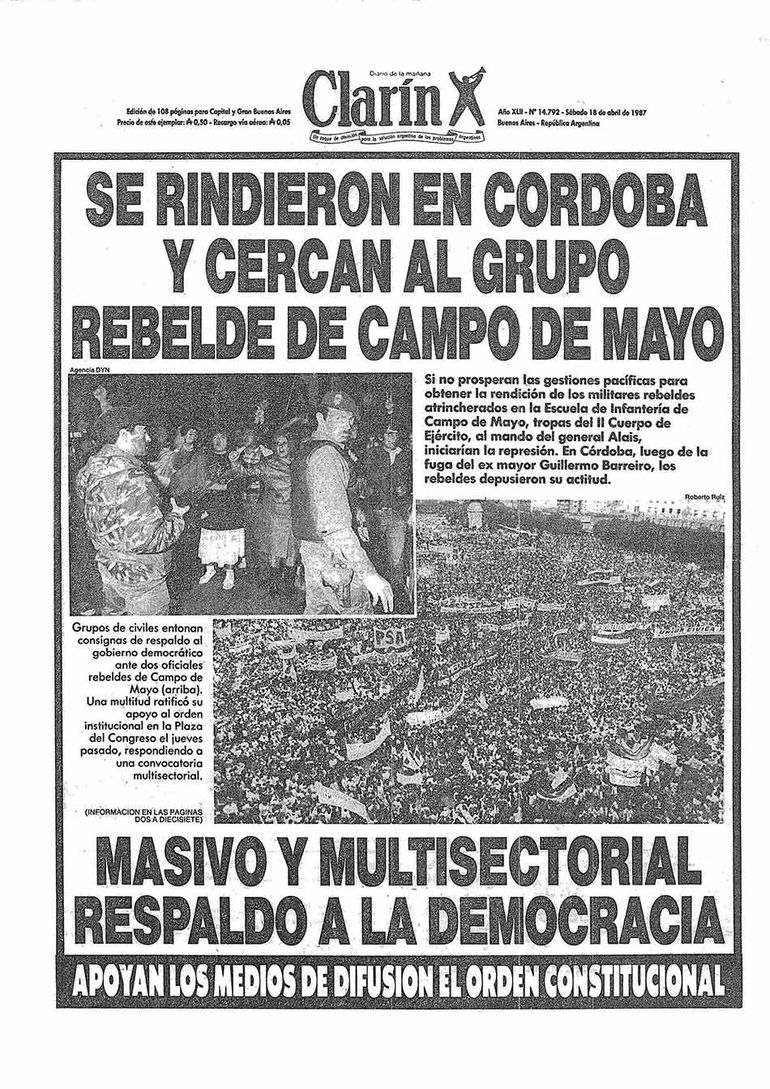 Semana Santa de 1987: Alfonsín entre el tiempo y la sangre