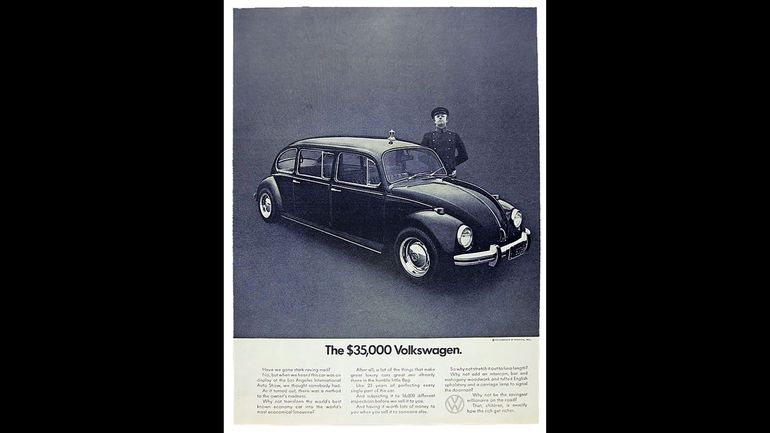 Un folleto de época de la limusina del Volkswagen Escarabajo. Foto: R;M Sotheby's. Un folleto de época de la limusina del Volkswagen Escarabajo. Foto: R;M Sotheby's.