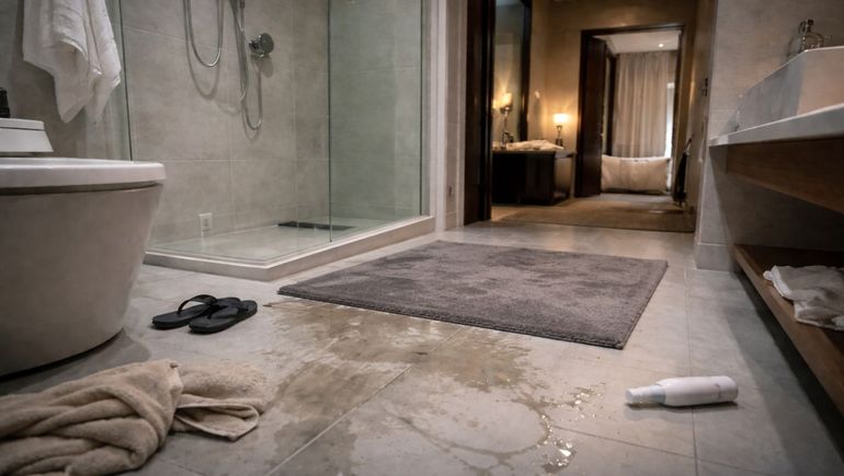 La habitación del hotel donde ocurrió la caída presentaba superficies lisas y ausencia de elementos antideslizantes, según la pericia incorporada a la causa (Foto ilustrativa).