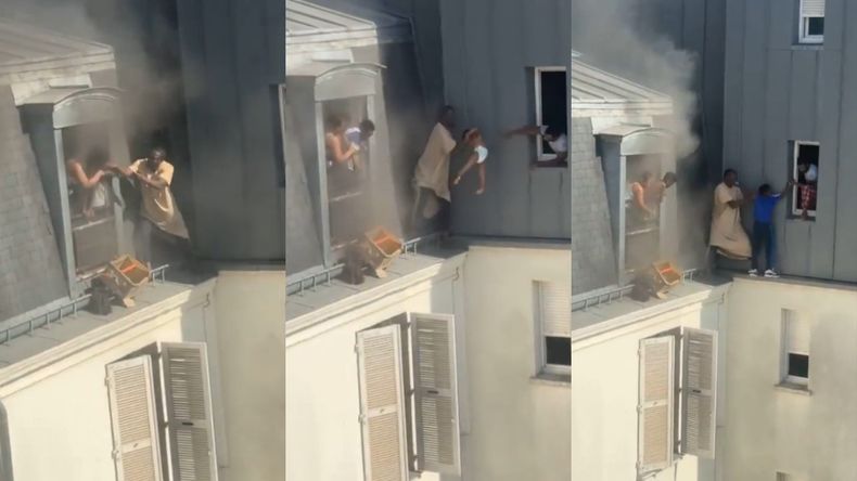 El hecho transcurrió en un edificio de París, a 20 metros de altura, en una estrecha cornisa.