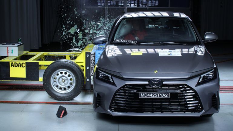 Prueba de choque del Toyota Yaris .