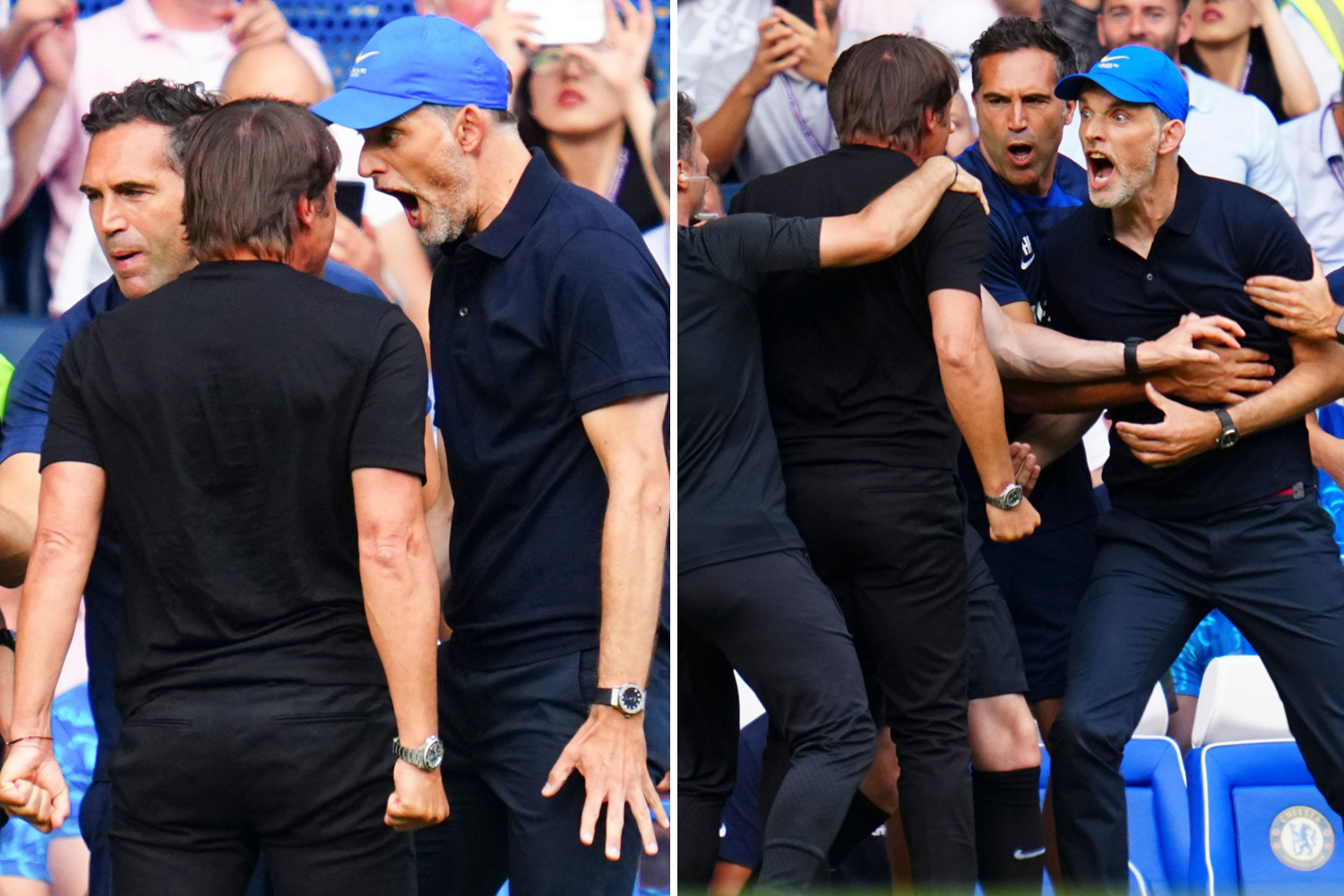 Escándalo: Conte y Tuchel se gritaron los goles en la cara y casi se van a las piñas