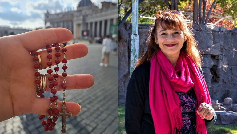 Valeria Lo Cacciato en el Vaticano y un momento especial.