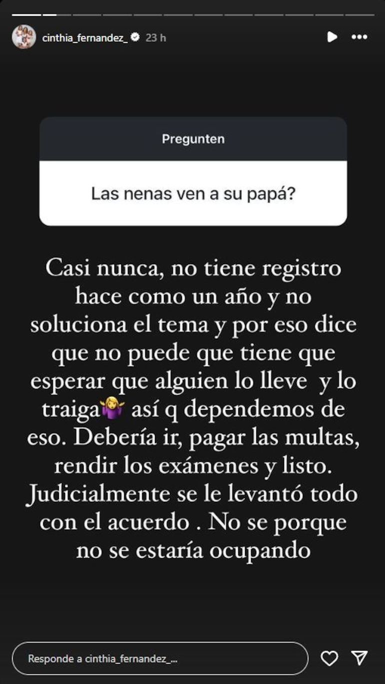 Cinthia Fernández habló de Matías Defederico. Cinthia Fernández habló de Matías Defederico. 
