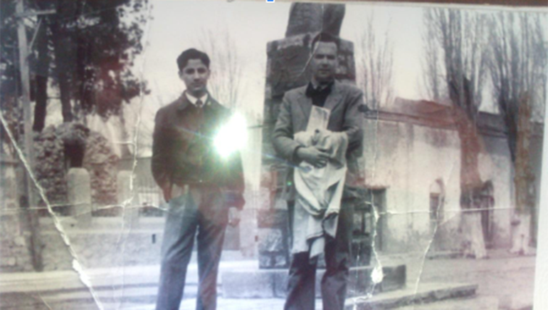 Jorge Erramuspe y Lucho López el día que Jorge llegó a Chos Malal.