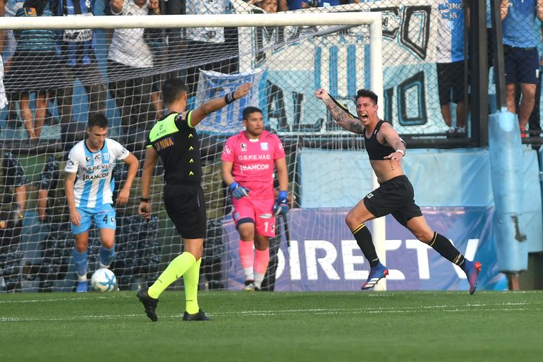 El festejo de gol de Jeldres.&nbsp;