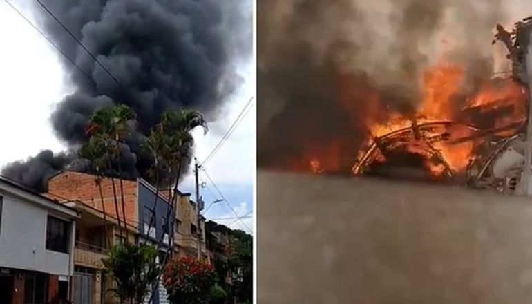Cayó una avioneta en Medellín: hay ocho muertos y casas incendiadas