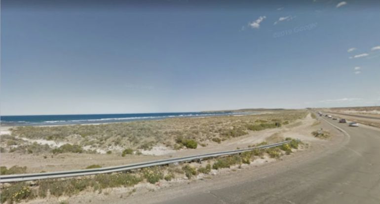 La curva La Calera de la ruta 3 y la playa Al La curva La Calera de la ruta 3 y la playa Al