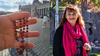 Valeria Lo Cacciato en el Vaticano y un momento especial.