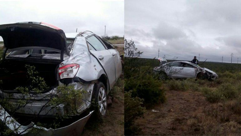 Plaza Huincul: un matrimonio resultó herido tras chocar contra la banquina