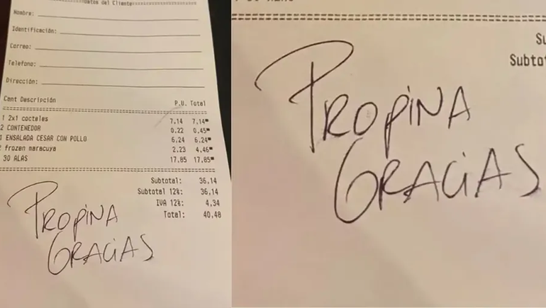 La imagen del ticket que se viralizó en Twitter La imagen del ticket que se viralizó en Twitter