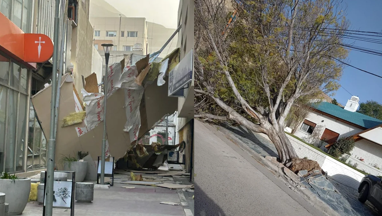 Temporal de viento causó destrozos y suspensiones en una ciudad de la Patagonia