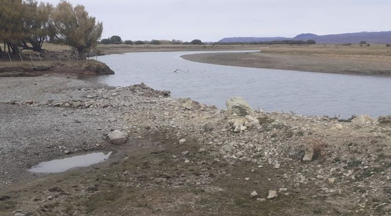 El río Senguer, otro río fundamental de Chubut afectado por la falta de agua.