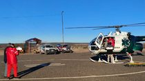 El traslado del operario en un vuelo sanitario. El traslado del operario en un vuelo sanitario.