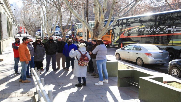 Protesta de los transportistas del turismo.