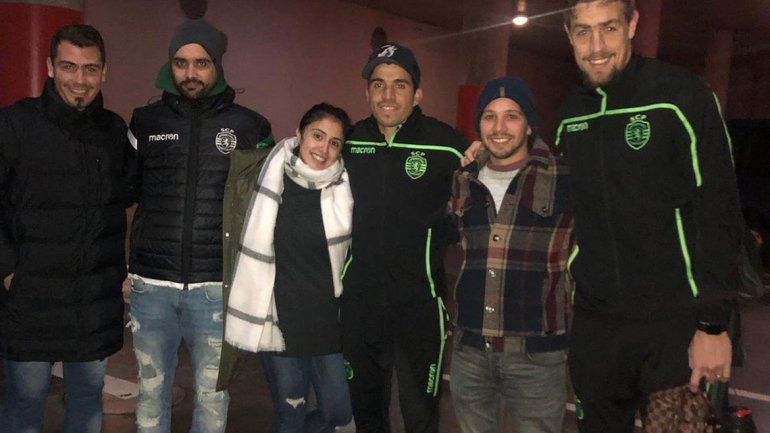 Marcos ayer dio una asistencia para el triunfo por penales y el pase a semis del Sporting. Luego subió esta foto.