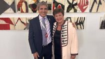 Luis Caputo con la directora general del FMI, Kristalina Georgieva.