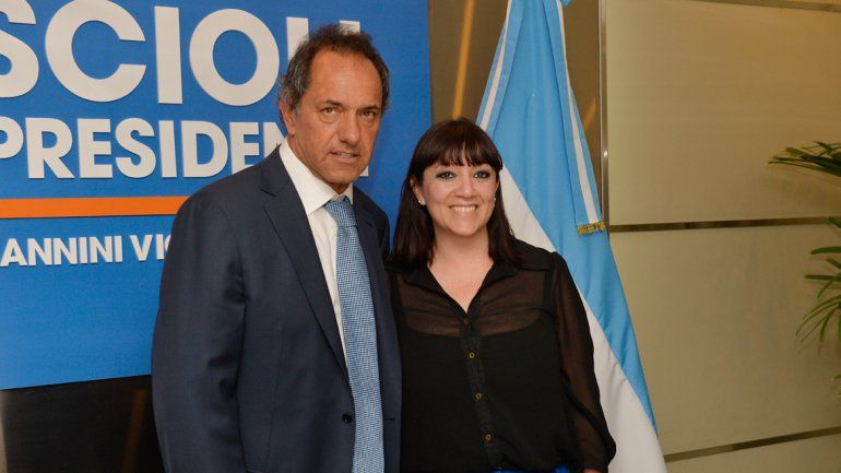 El candidato a presidente del FpV recibió a la intendenta de Zapala.