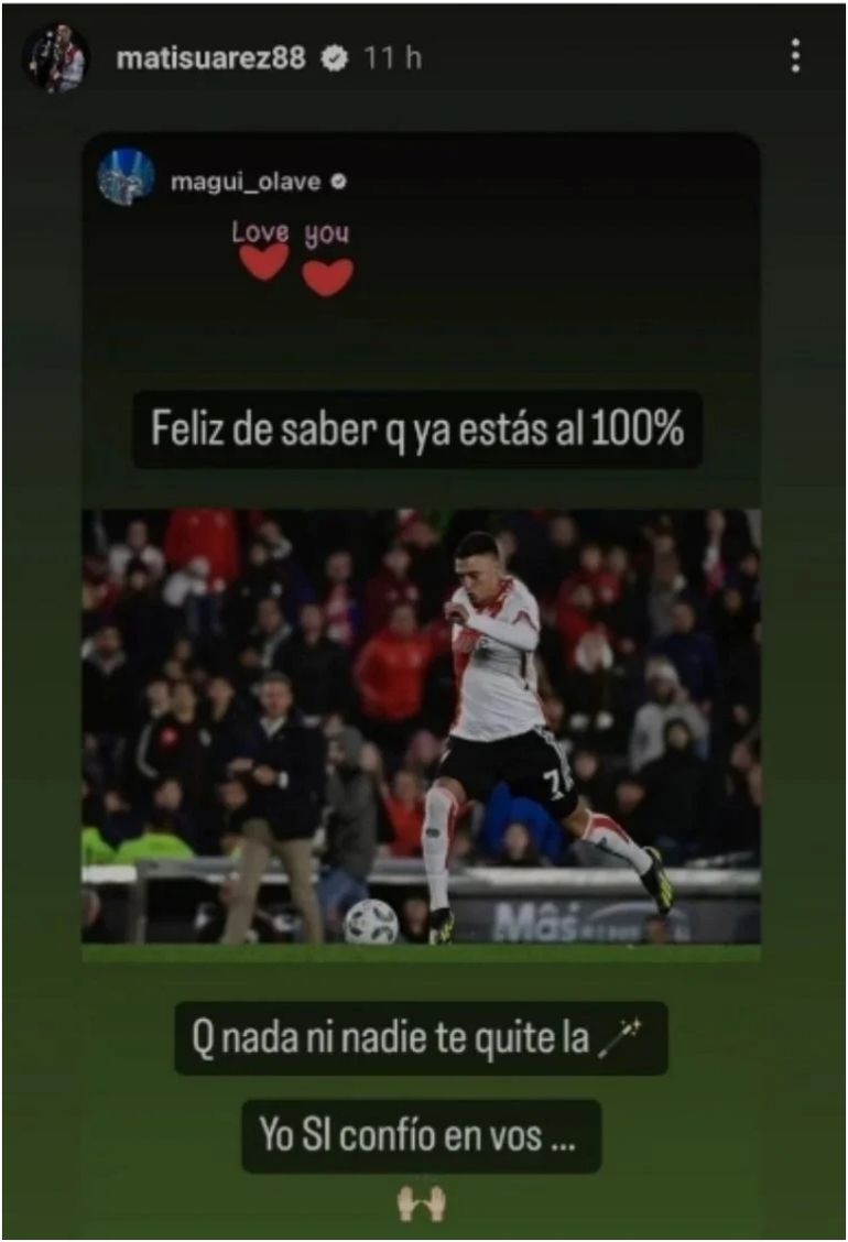 Matías Suárez y su misterioso mensaje en medio de las tensiones en el plantel millonario Matías Suárez y su misterioso mensaje en medio de las tensiones en el plantel millonario